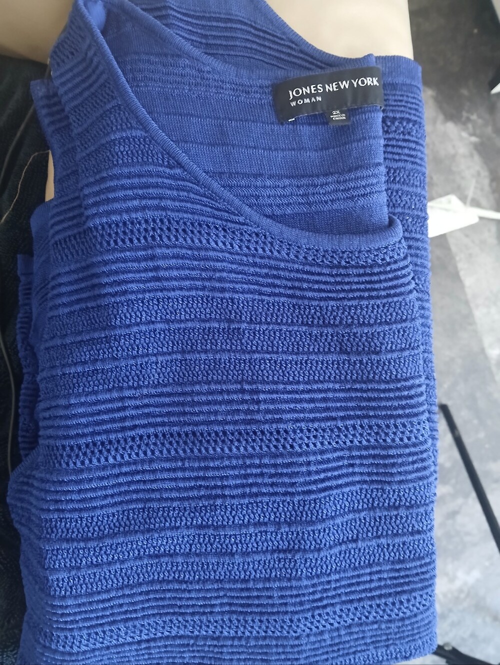 * Jones New York Royal Blue Sleeveless Knit Shift Tank Blouse